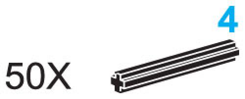 LEGO 4-Stud Axles (Pack of 50)