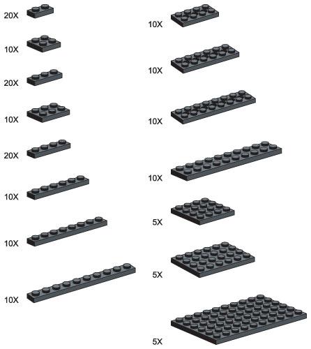 LEGO Black Plates - Large Package