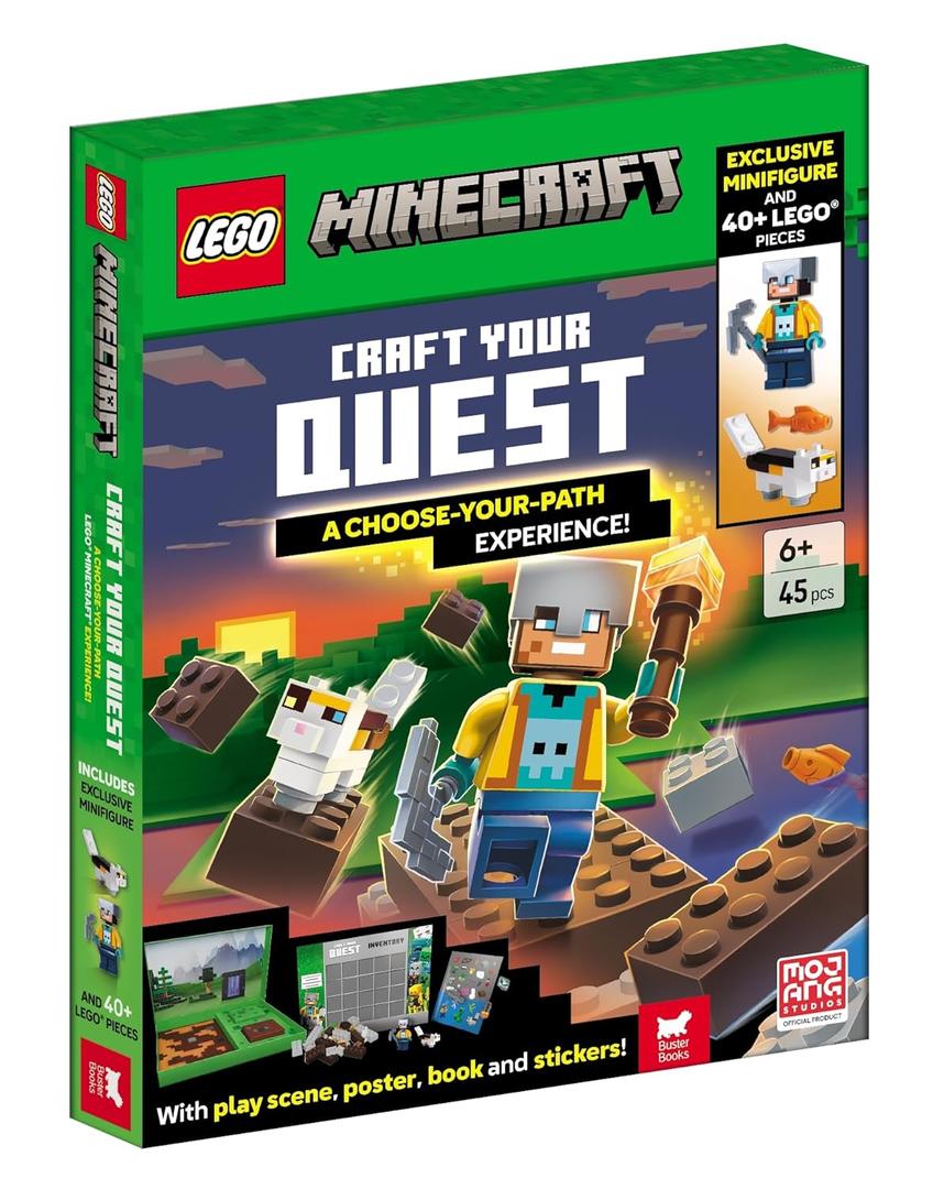 LEGO 9781837252008 Minecraft: Craft Your Quest: A Choose Your Path Experience