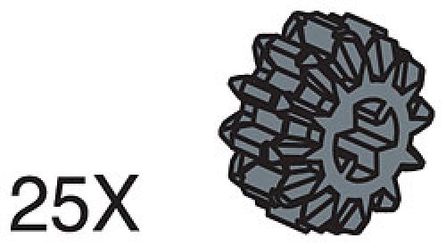 Main image of LEGO 12-Tooth Black Double Conical Wheels (Pack of 25) (991327-1)