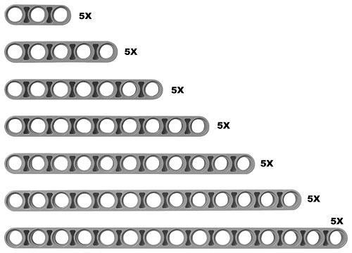 LEGO Studless Technic Beams