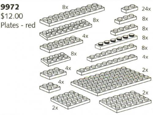 Main image of LEGO Plates (Red) (9972-1)