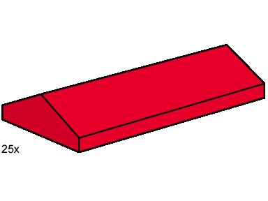 LEGO 2 x 4 Ridge Roof Tile Low Sloped Red