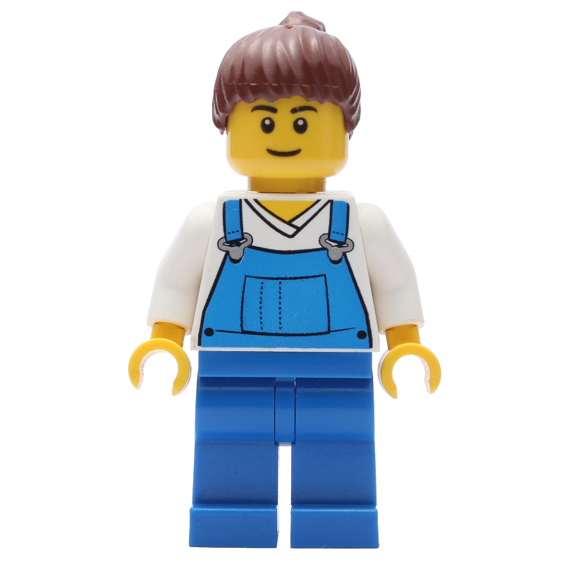 White Torso, Blue Overall, Reddish Brown Hair