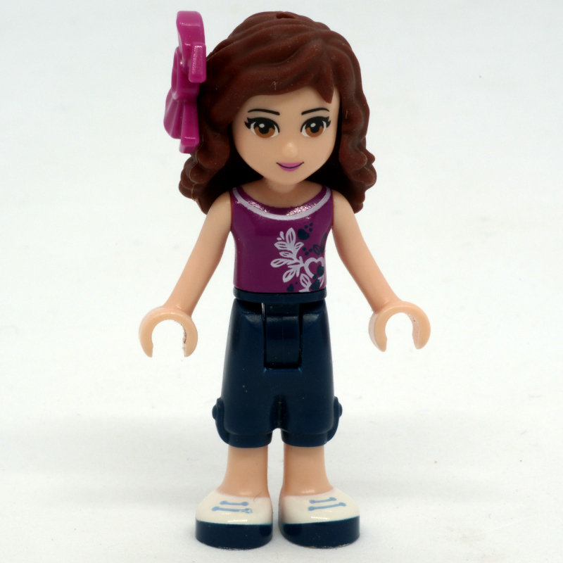 Olivia - Magenta Top, Dark Blue Trousers, Bow