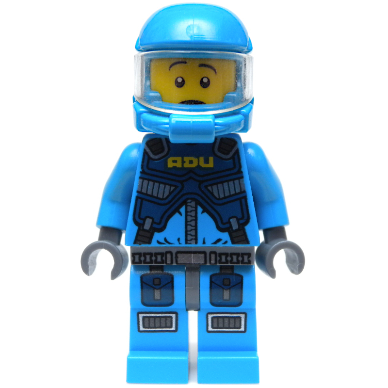 ADU Soldier, Snarl / Surprised, Dark Bluish Gray Hips