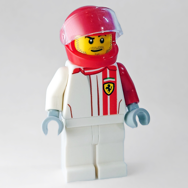 Race Driver, White Torso, White Legs, Red Helmet, Ferrari