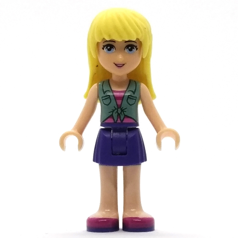 Stephanie - Sand Green Vest, Dark Purple Skirt