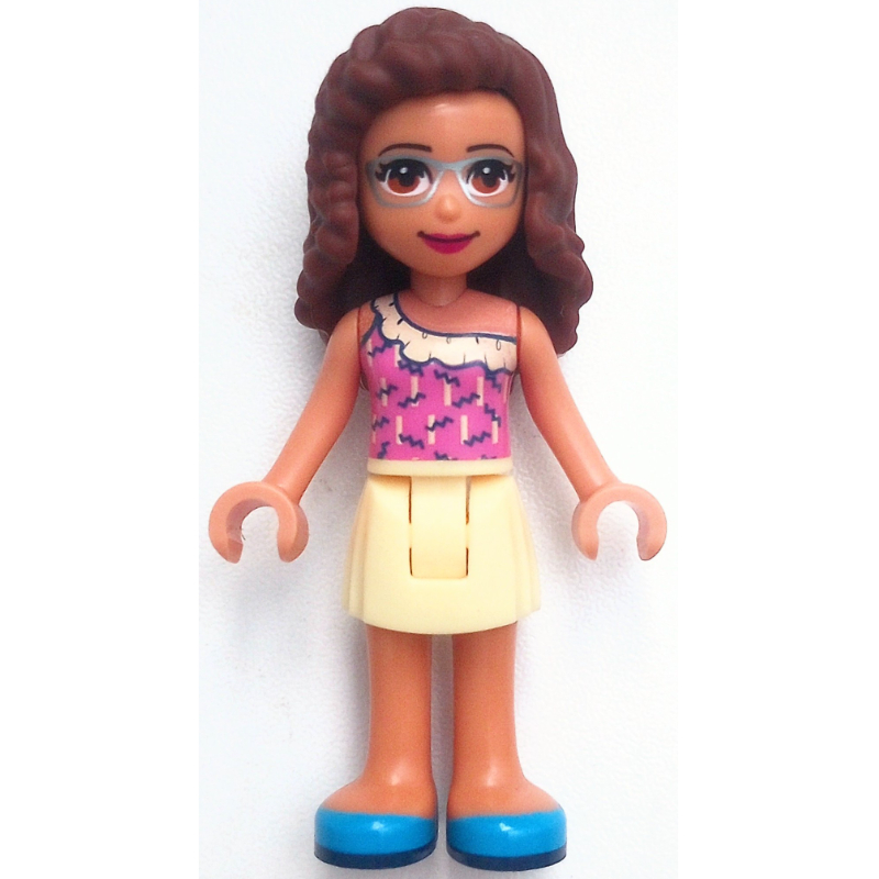 Olivia - Dark Pink Top, Bright Light Yellow Skirt