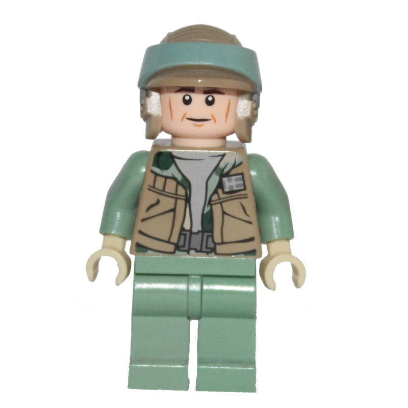 Rebel Trooper in Endor Uniform, Sand Green Legs, Dark Tan Vest, Cheek Lines