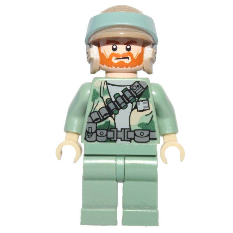 Rebel Trooper in Endor Uniform, Sand Green Legs, Dark Orange Beard