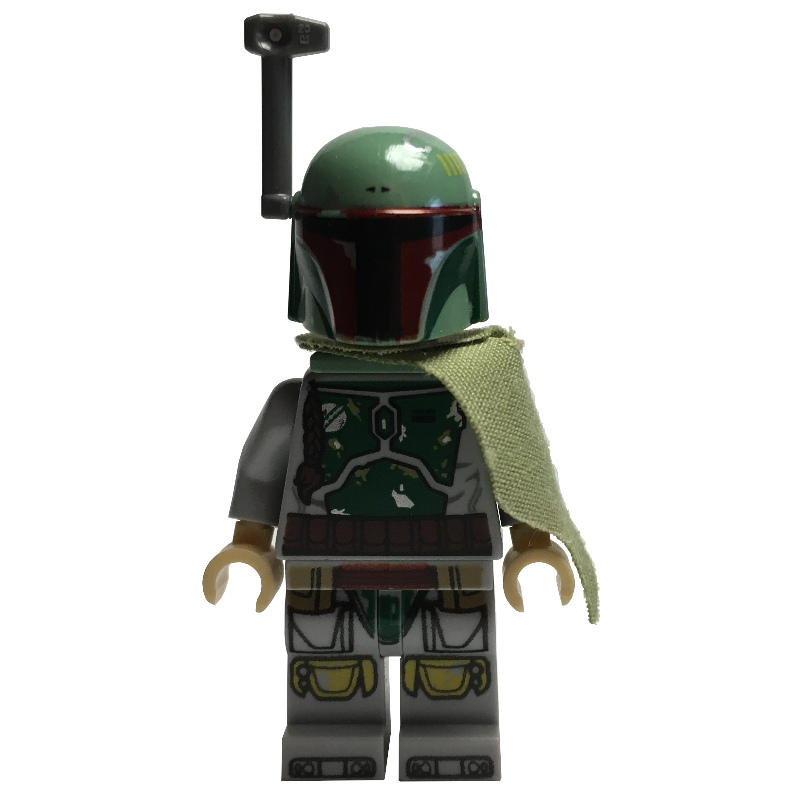 Boba Fett, Helmet, Jetpack Neckwear, Olive Green Pauldron, Light Bluish Gray Hips