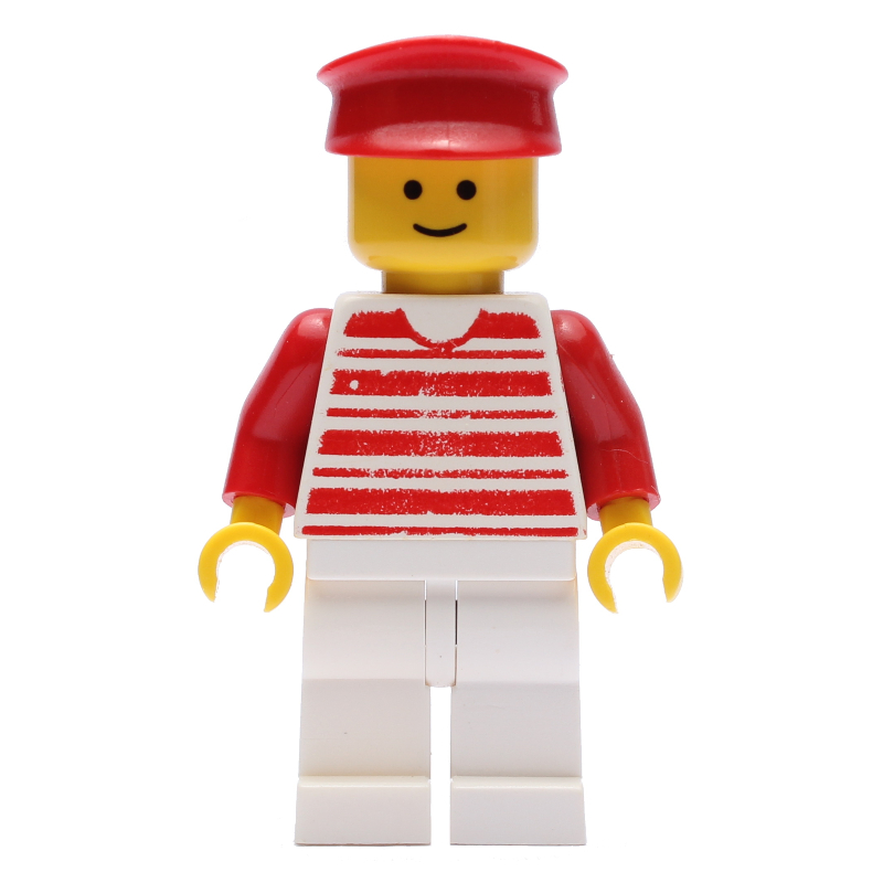 Man - Red/White Striped Shirt, Red Arms, White Legs, Red Hat