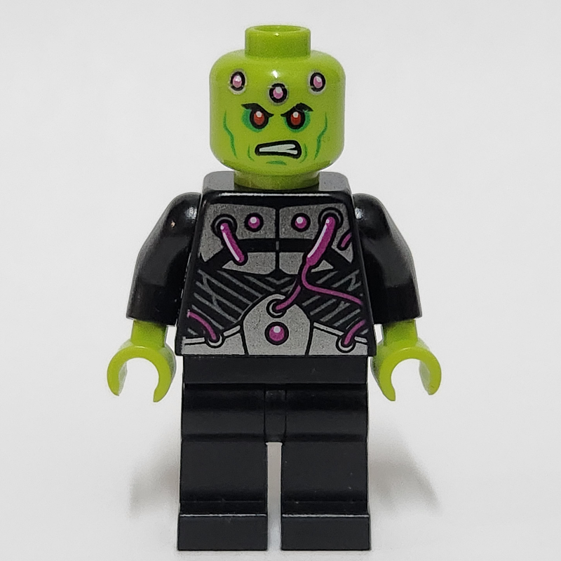 Brainiac in Black Outfit with Magenta Wires