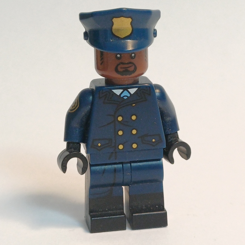 Minifigs GCPD Officer in Dark Blue Police Hat with Gold Badge (FIG-005614)
