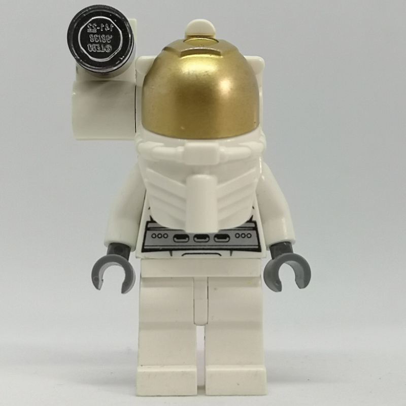 Astronaut, White, Diver Helmet, Gold Visor, Side Light