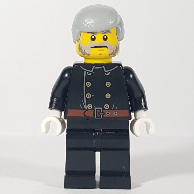 Fireman, Jacket with 8 Buttons and Belt, Light Bluish Gray Hair, Beard