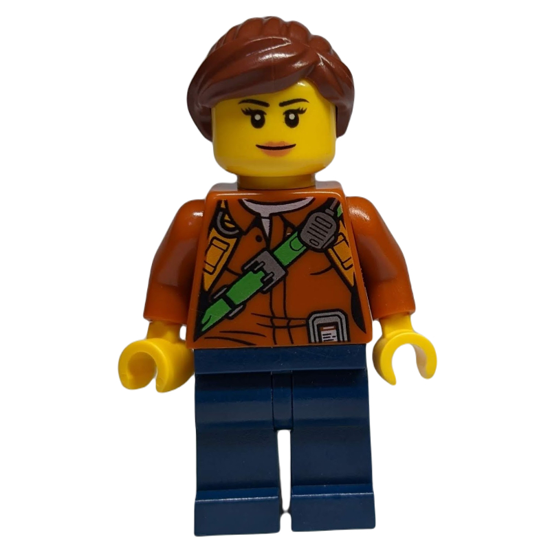 Explorer, Woman, Shirt with Straps and Radio, Reddish Brown Hair