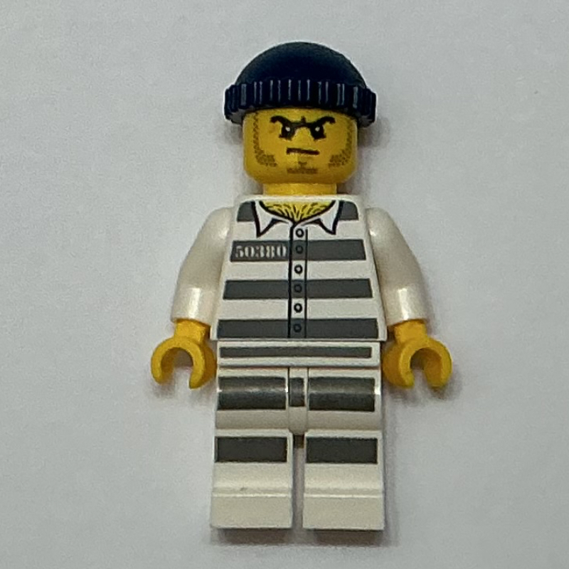 Criminal, Prison Shirt with #50380, Dark Blue Hat