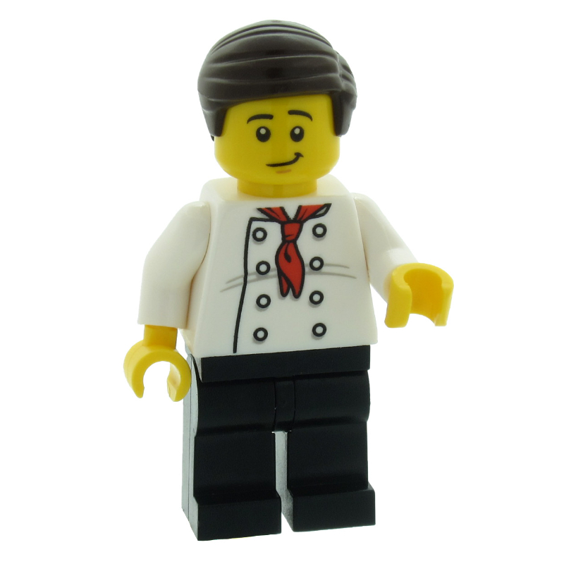 Chef, Red Neckerchief, Black Legs, Dark Brown Hair
