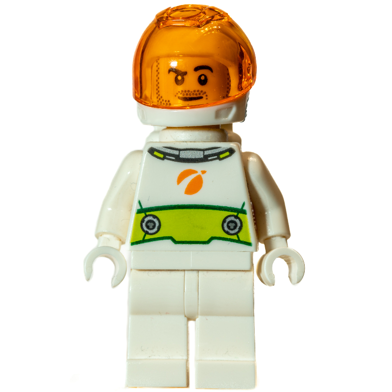 Astronaut - White Torso and Legs, Lime decor, White Helmet Trans Orange Visor