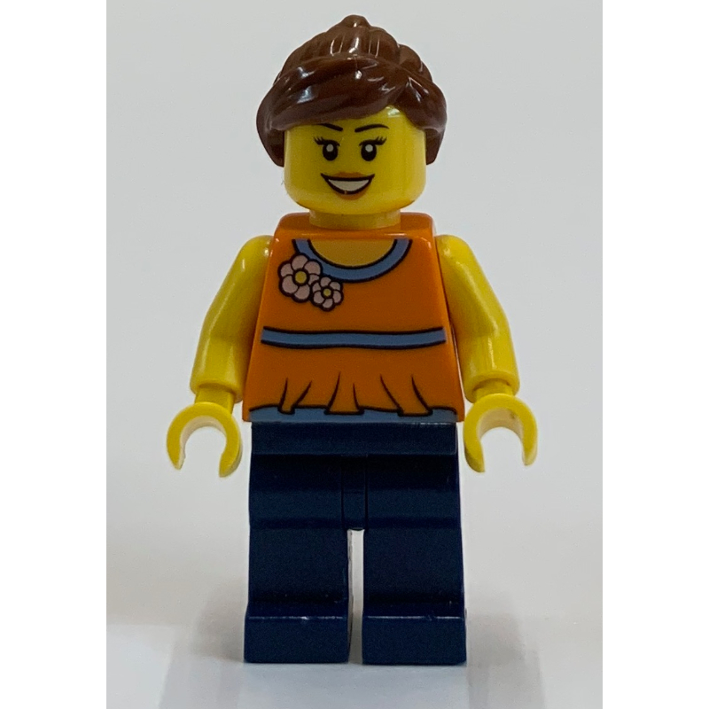 Orange Torso, Dark Blue Legs, Reddish Brown Hair