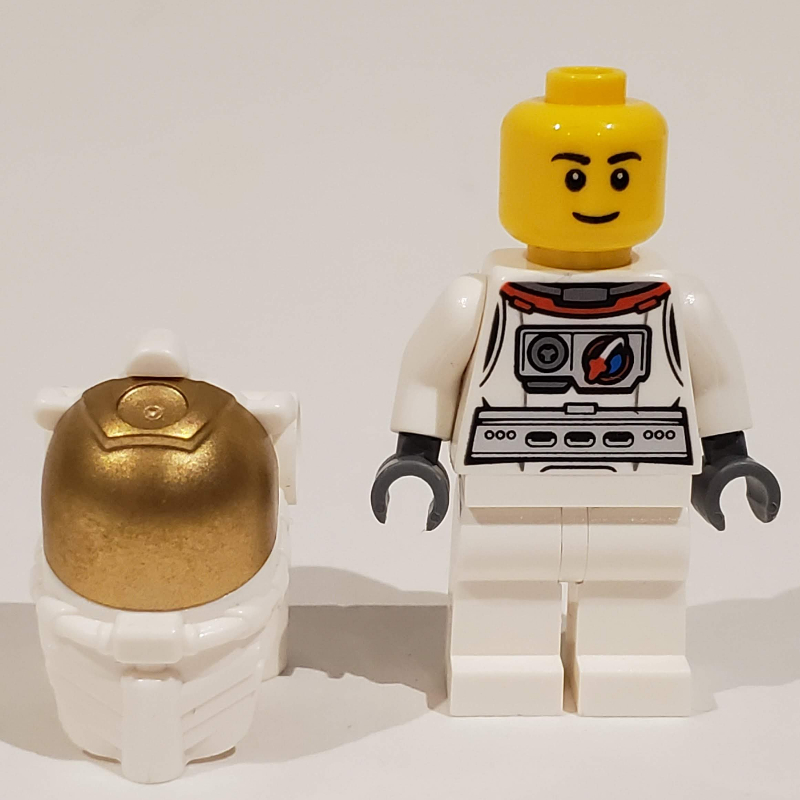 Astronaut, White, Diver Helmet, Gold Visor, Eyebrows