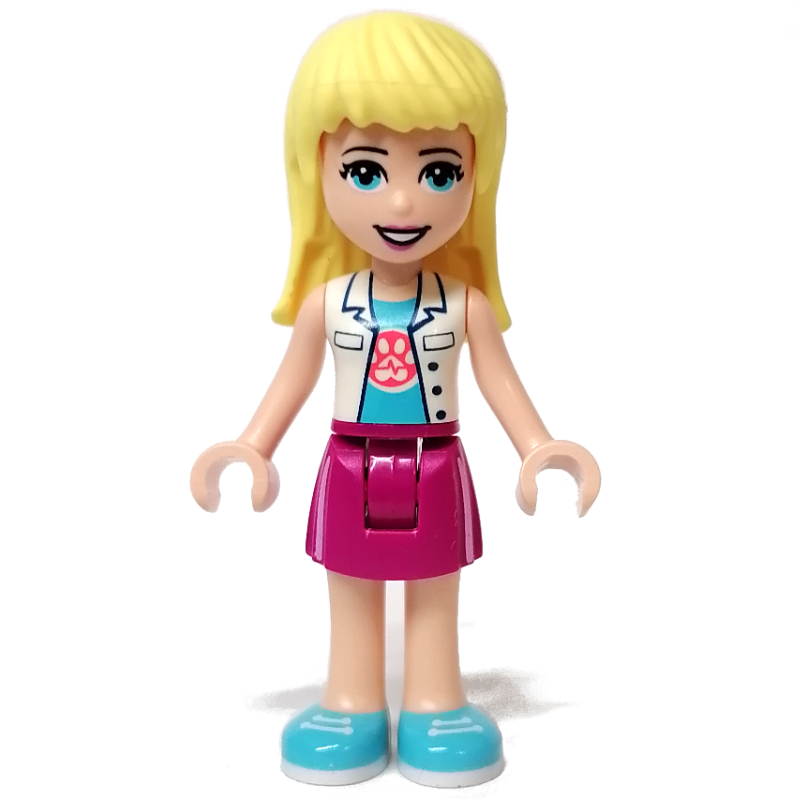 Stephanie - White Doctor Coat, Magenta Skirt