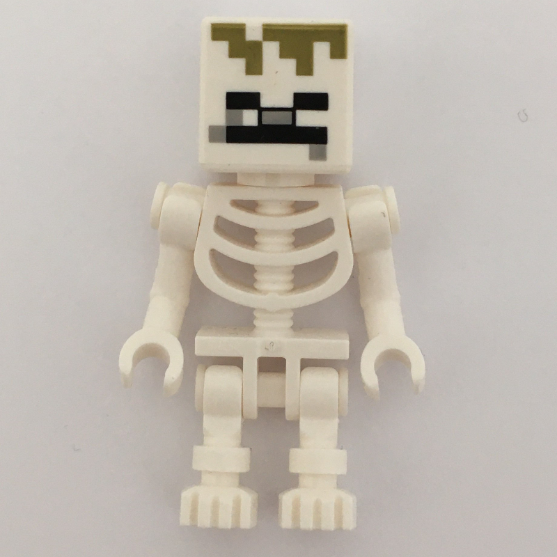 Skeleton, Square Skull, Olive Green Pixels