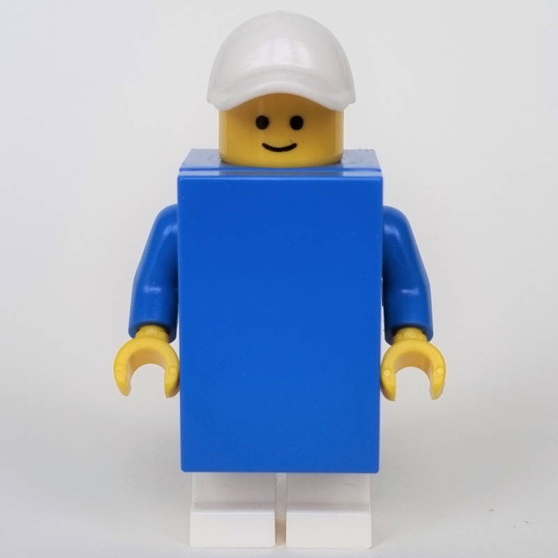 Brick Suit Boy - Blue 2 x 3 Tile, White Cap