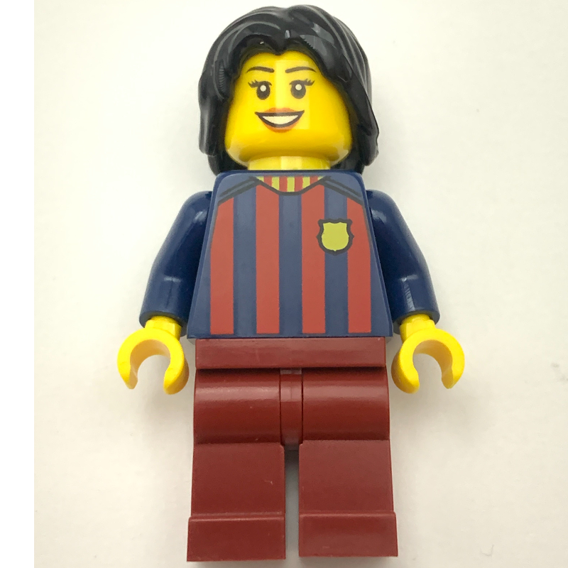 FC Barcelona Fan - Dark Red Legs, Black Long Hair