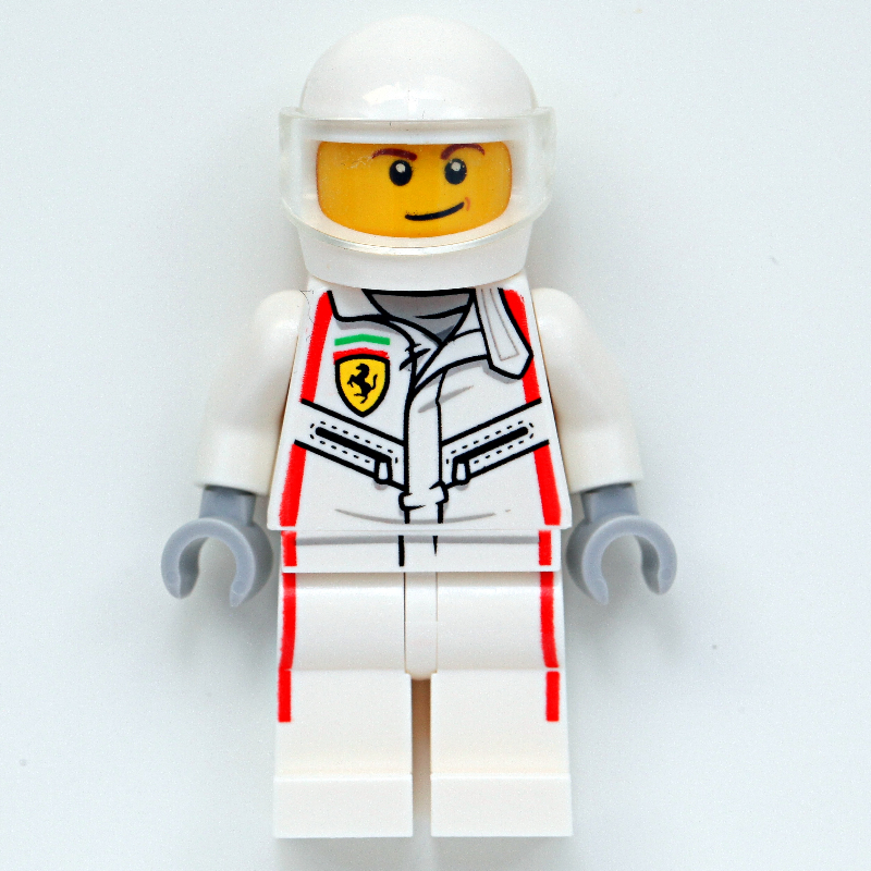 Race Driver, White Ferrari Racing Suit, White Helmet