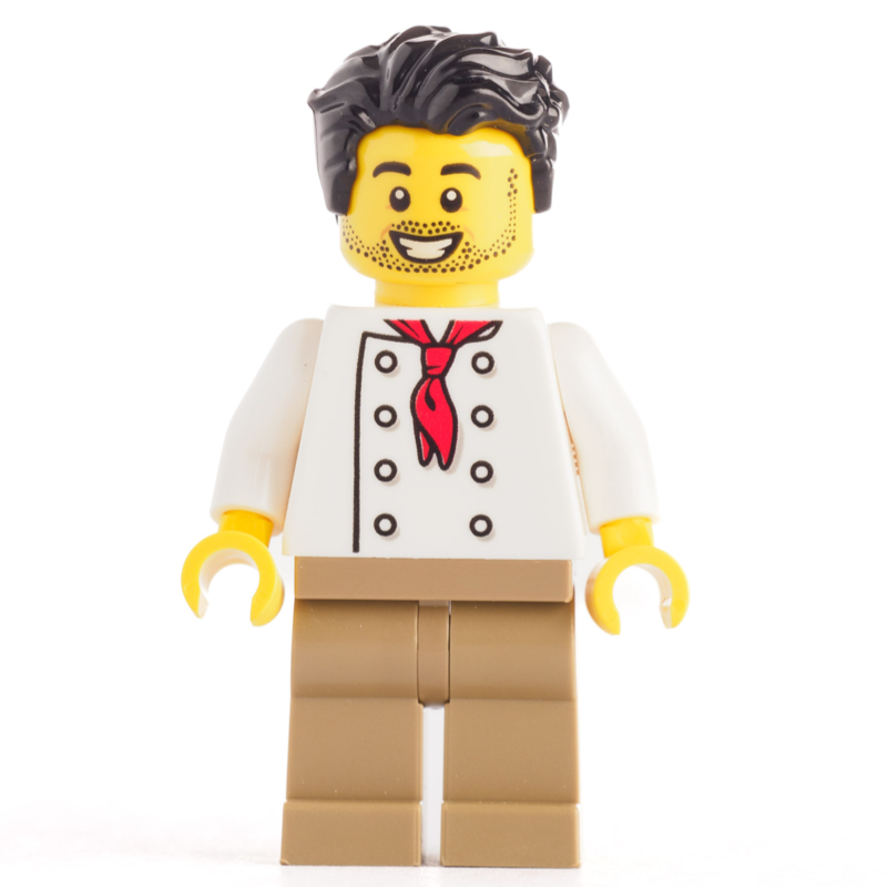 Chef - White Torso, Dark Tan Legs, Black Hair