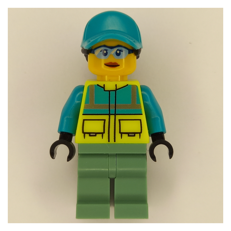 Paramedic - Vibrant Yellow Torso, Sand Green Legs, Dark Turquoise Cap