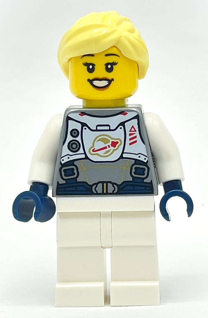 Astronaut, Female, Flat Silver Torso, White Legs, Bright Light Yellow Hair