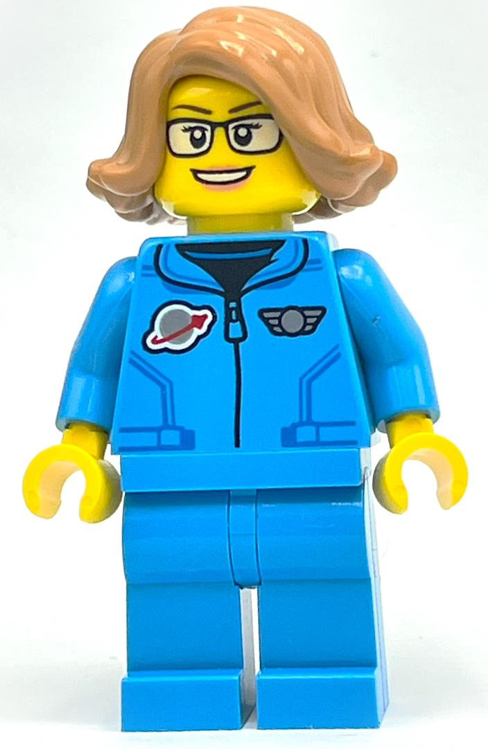Astronaut, Female, Dark Azure Jump Suit, Medium Nougat Hair