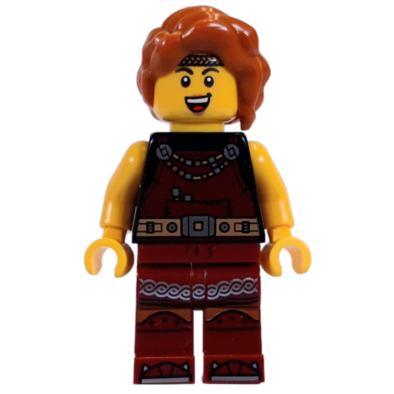 Viking, Dark Red Overalls, Dark Orange Hair