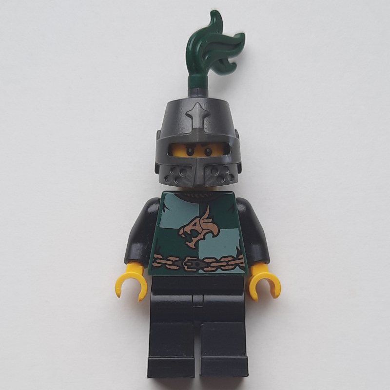 Dragon Knight, Dark Green, Helmet with Dark Green Plume, Moustache and Stubble (Pearl Titanium)