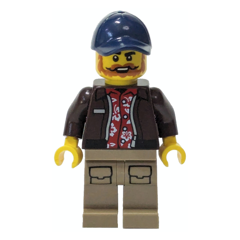 Man, Dark Brown Jacket, Dark Tan Legs, Dark Blue Cap