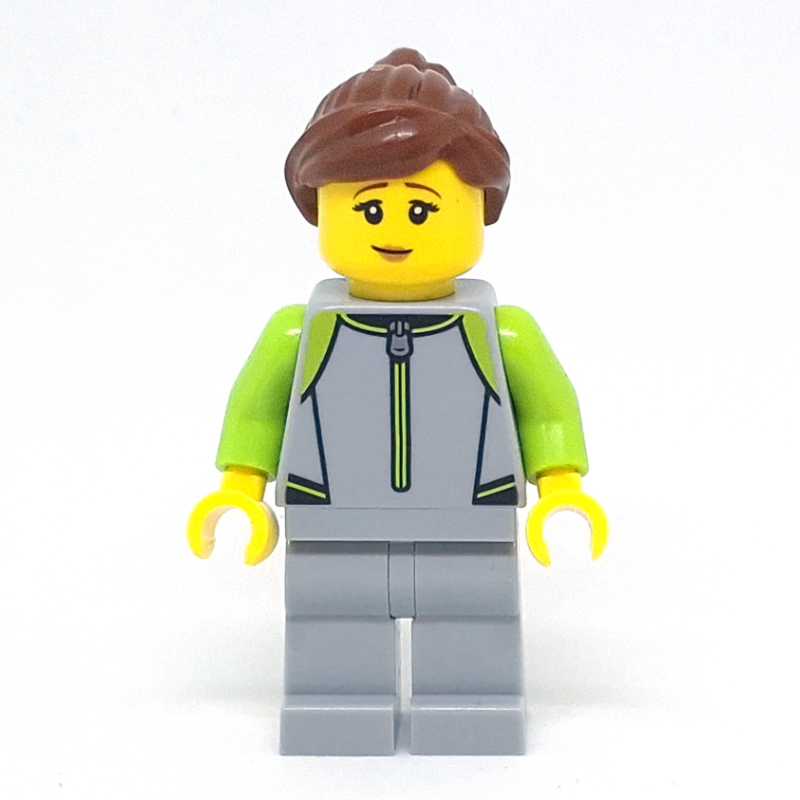Surfer, Lime/Light Bluish Grey Wetsuit, Reddish Brown Hair