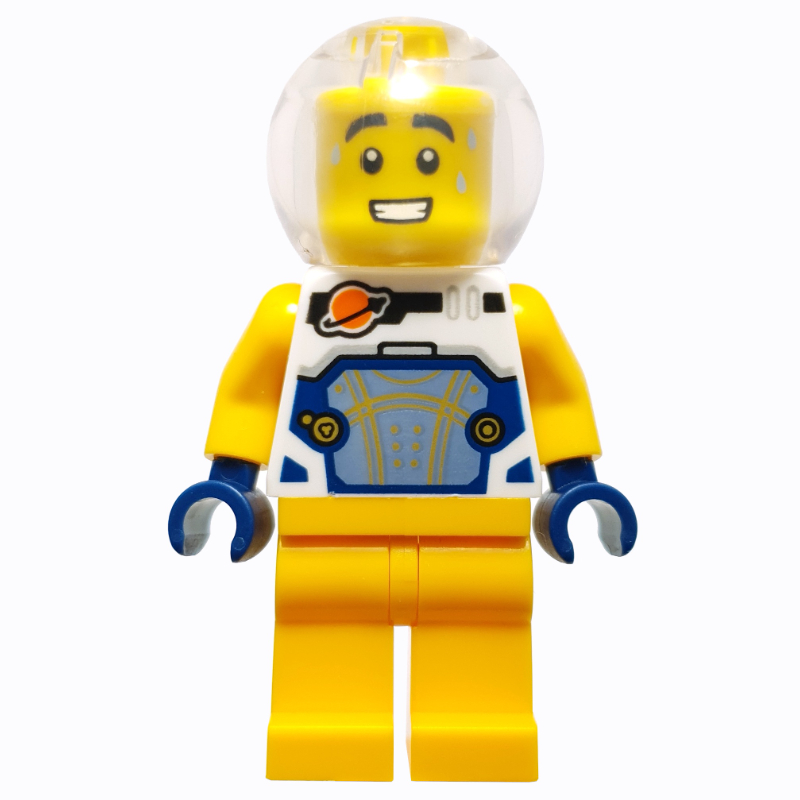 Astronaut, White Spacesuit, Bright Light Orange Legs, Sphere Helmet