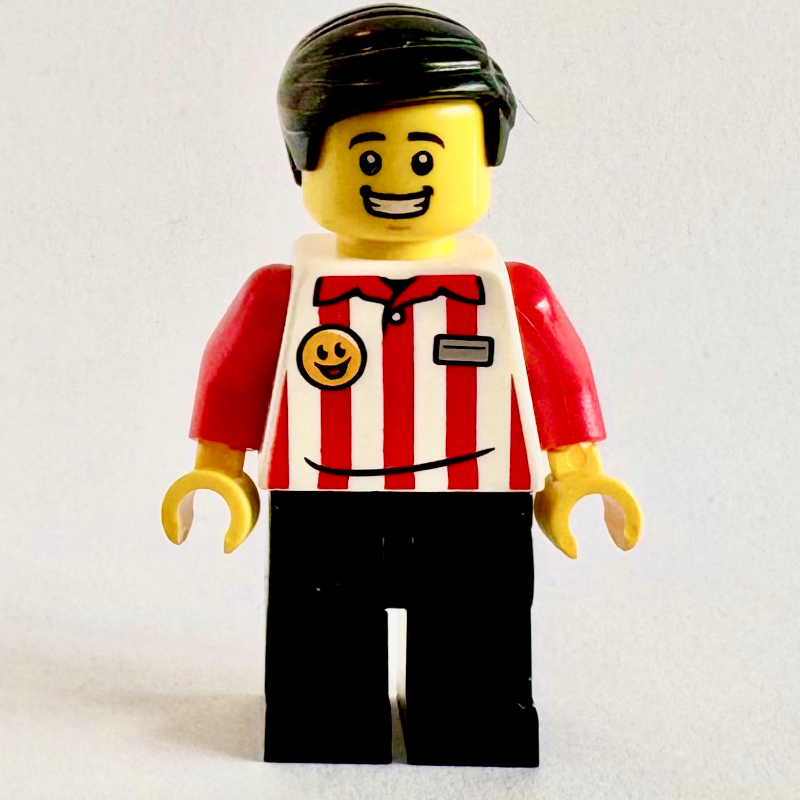 Popcorn Seller, White/Red Torso, Black Legs, Black Hair