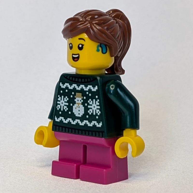 Kid, Dark Green Torso, Dark Pink Legs, Reddish Brown Hair
