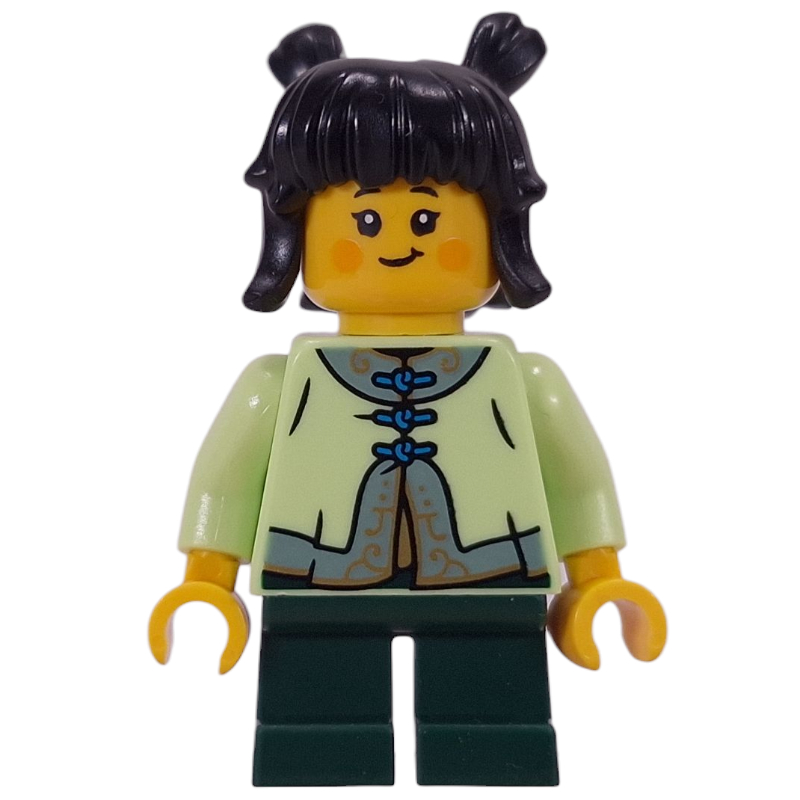 Kid, Yellowish Green Torso, Dark Green Legs, Black Hair