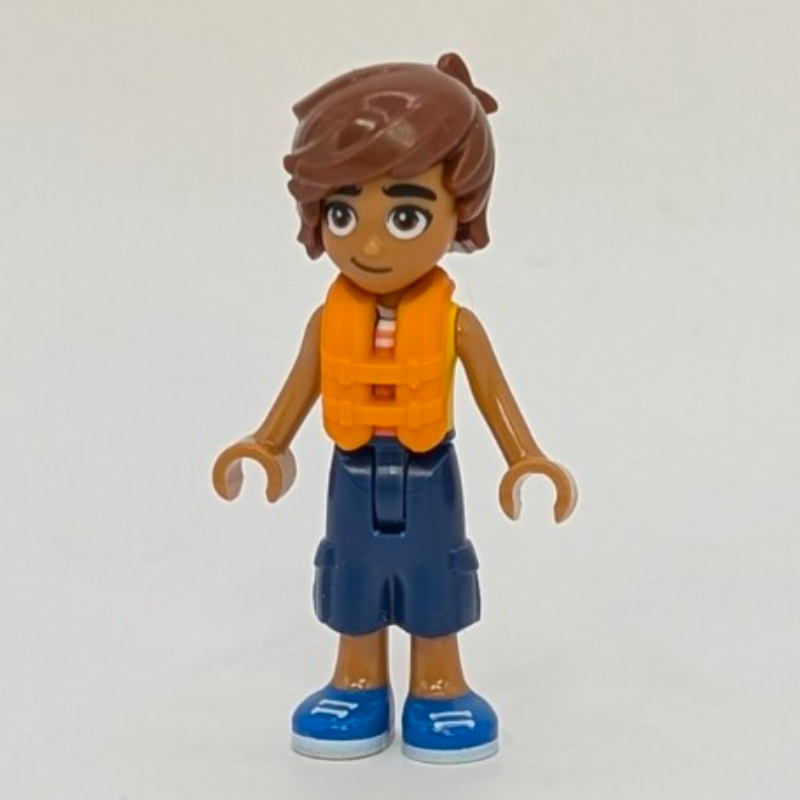 Leo, Bright Light Orange Vest, Dark Blue Pants, Life Vest