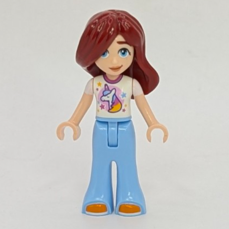 Paisley, White Top, Bright Light Blue Pants