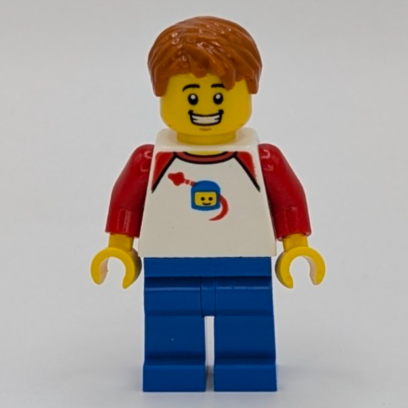 White Torso with Classic Space Fig, Blue Legs, Dark Orange Hair