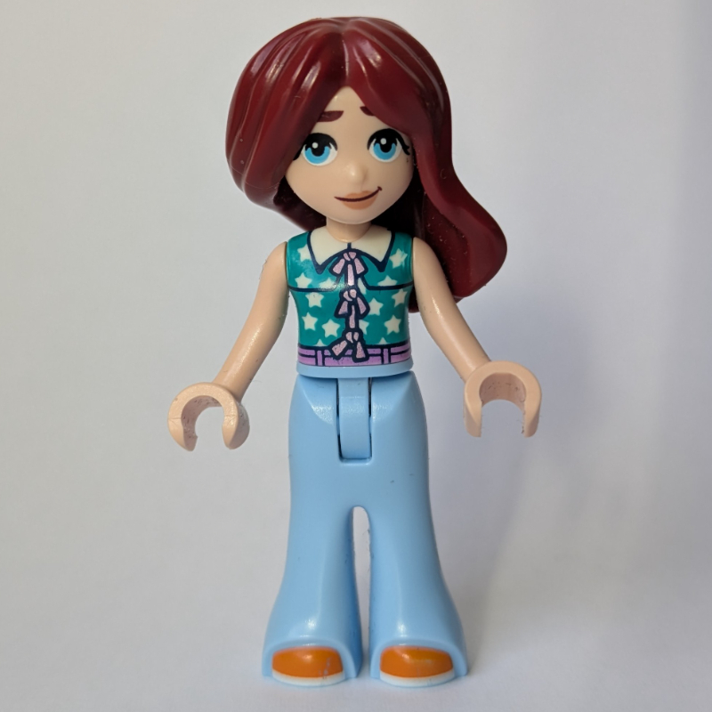 Paisley, Dark Turquoise Top, Bright Light Blue Pants