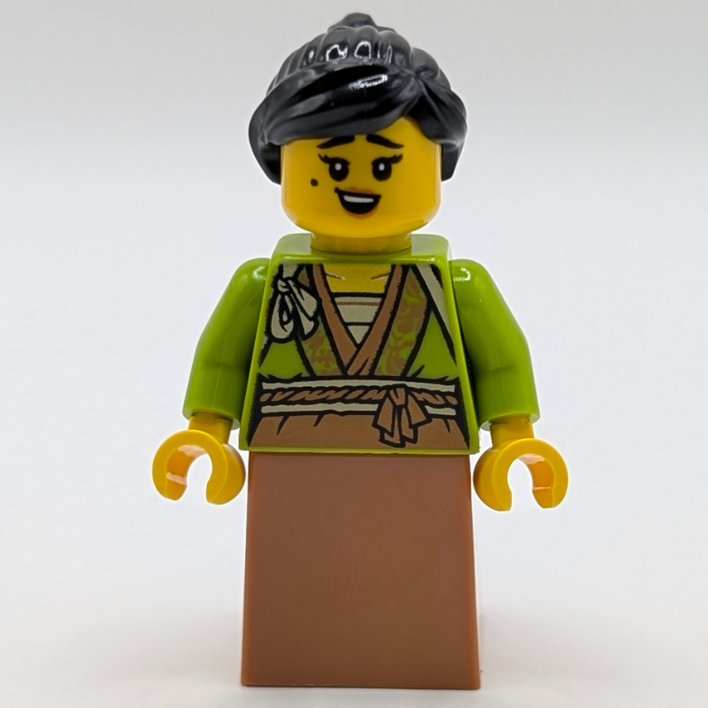 Lime Robes, Medium Nougat Dress, Black Hair