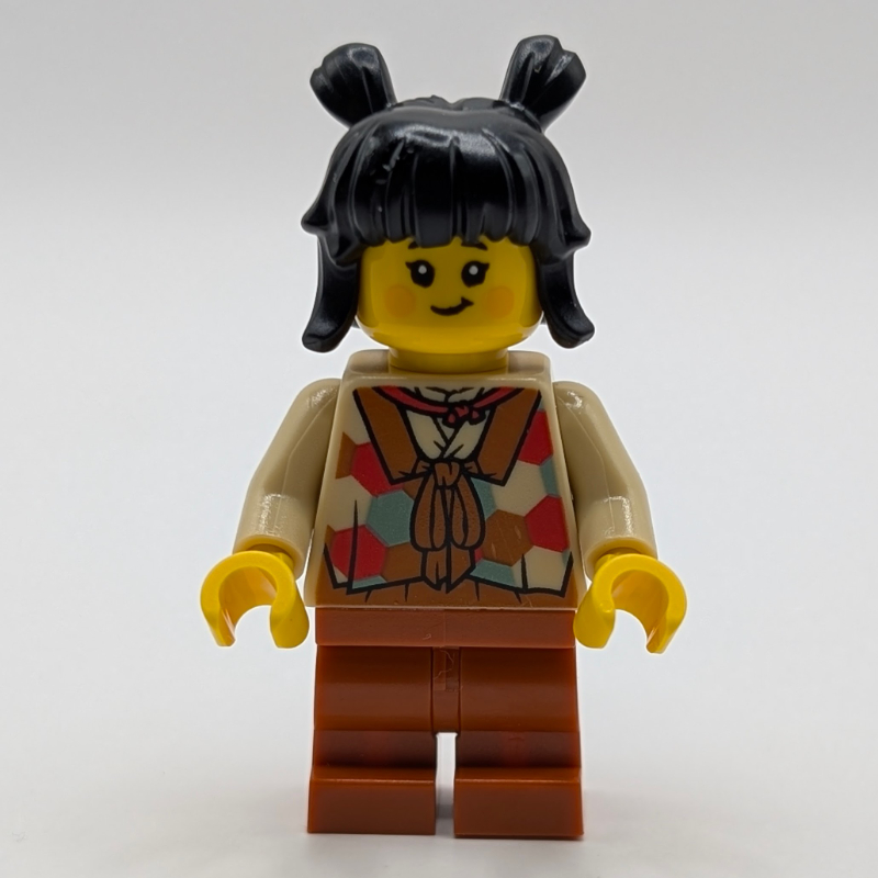 Tan Tunic, Dark Orange Medium Legs, Black Hair
